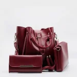 3 Pcs Maroon Handbag